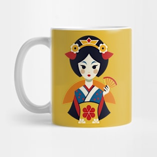 Cute Retro Manga Geisha Girl Mug